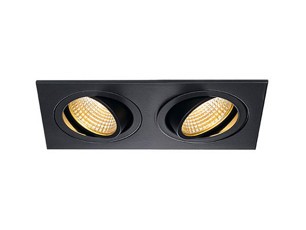SLV 113890 New Tria 2 DL Square set 15W LED 2700K plafond inbouwarmatuur zwart mat