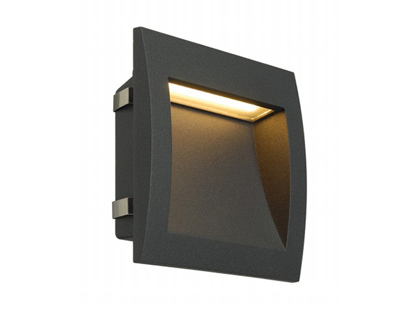 SLV 233615 LED Downunder Out LED L 3,3W 230V 3000K warmwit wand inbouwarmatuur inclusief LEDdriver antraciet