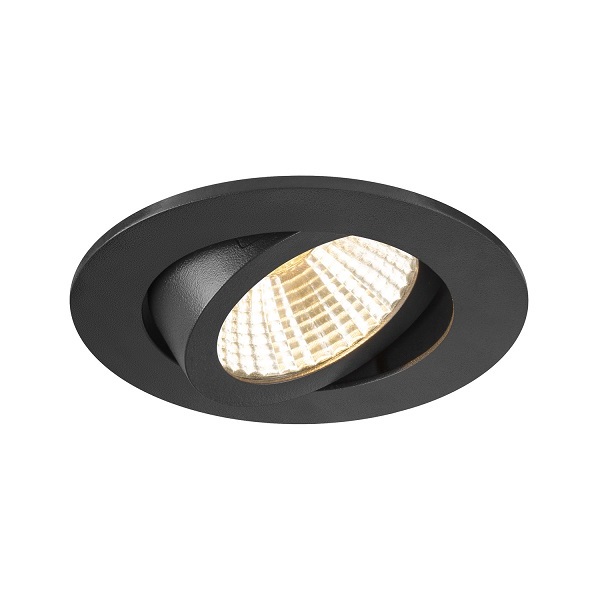 SLV 1007434 New Tria Universal 68 DL LED inbouwspot rond kantelbaar 8,6W 925 930 940 2500K 3000K 4000K 38° dimbaar zwart