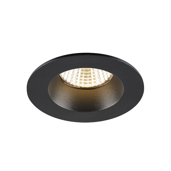 SLV 1007442 New Tria Universal 68 DL LED inbouwspot rond vast 8,6W 925 930 940 2500K 3000K 4000K 38° dimbaar IP65 zwart