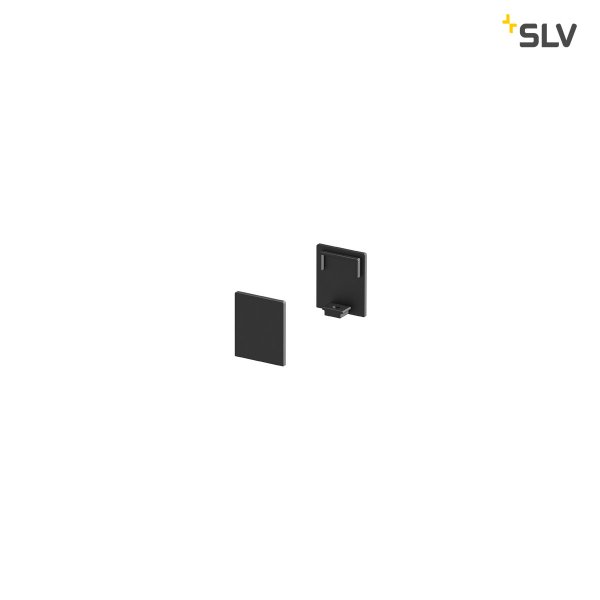 SLV 1000483 Grazia 10 eindkapjes opbouwprofiel vlak hoog zwart /2