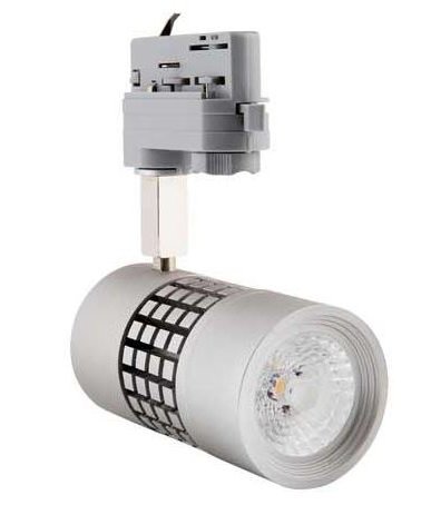 Interlight IL-T15R24SDK3SLED spot rond 3f railadaptor 15W kleur 830 3000K 24° zilver dimbaar met knop op de spot