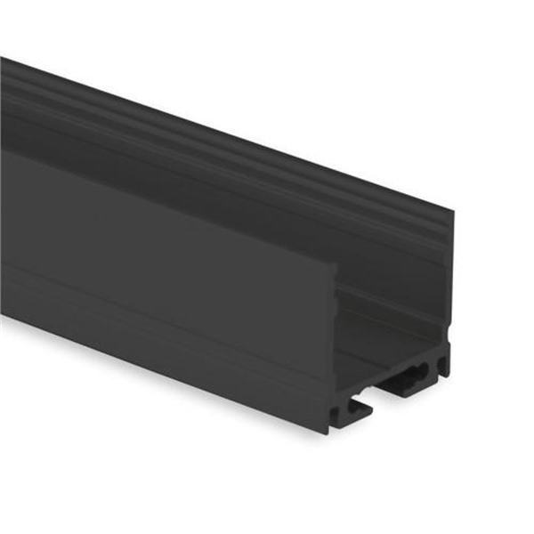 Galaxy 8101022 PN8 LED profiel 2m zwart RAL9005 opbouw voor LED strips max. 16mm
