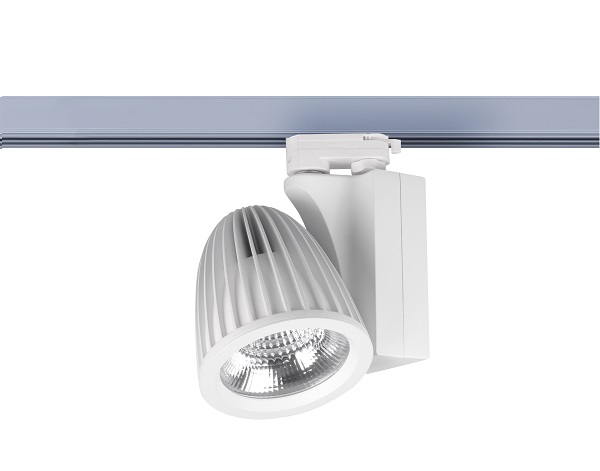 The Froxen 3f LED spot Tridonic Gold+ 2460lm 40W 2400K kleur 38° wit
Railstraler met universele 3f railadaptor en geïntegreerde LEDdriver speciaal uitgerust met een Tridonic Gold+ brood module