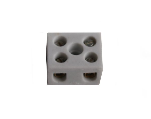 Kroonsteen 2 polig porselein 2,5mm2