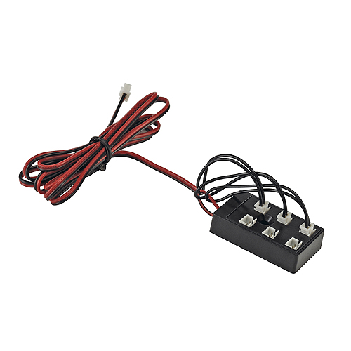 SLV LED verdeler 6 uitgangen voor LED serieschakeling PowerLED's zoals 350mA, 700mA, 1050 en 1200mA LED's met 3 eindconnectoren 1,5m snoer 312621 111860
deze verdelers zijn niet geschikt voor 12V LED's, niet gebruikte uitgangen voorzien van doorverbindingsbrug