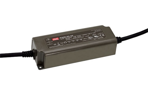 Mean Well PWM-60-12DA2 LED voeding 12V DC 60W IP67 met gestripte draden voor in- en uitgang Dali 2 dimbaar