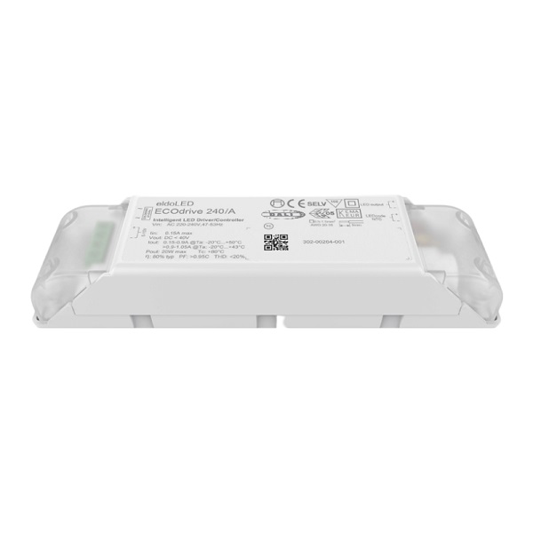 eldoLED ECOdrive 240/A LEDdriver 20W 150-1400mA Dali 2 opbouw met trekontlasting