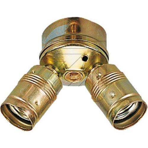 Metalen lamphouder 2 x E27 messingkleur