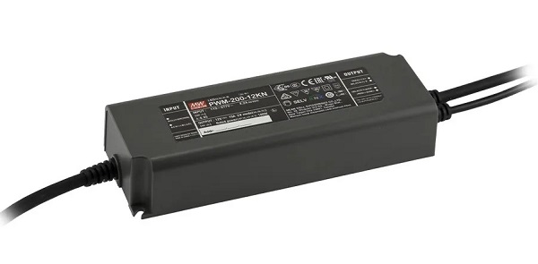 Mean Well PWM-200-24DA2 LED voeding 24V DC 120W IP67 met gestripte draden voor in- en uitgang Dali 2 dimbaar