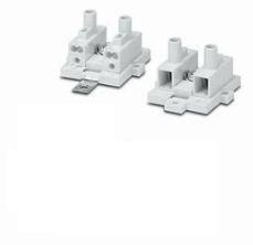 Vossloh Schwabe 533861 aansluitblok 3polig schroefklem 2,5mm2 met aardlip M4 schroefgaten M3
aansluiting secundair dubbele insteekklem 1,5mm2 en enkel 0,5mm2