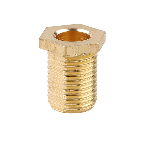 FL trompetnippel messing M10x1 buitendraad totale lengte 15mm, lengte schroefdraad 13mm zeskantkop SW12 (sleutelwijdte 12) met afgeplatte zijkanten