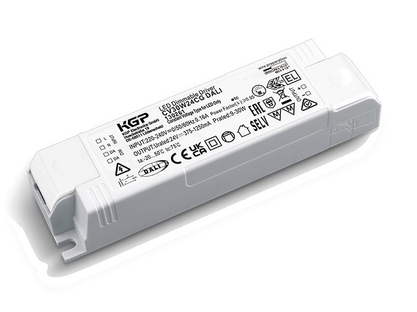 KGP CV30W24CG DALI LED voeding 24V DC 30W Dali 2 compact opbouw met trekontlasting