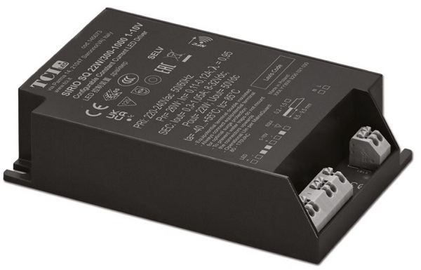 TCI 145075 Sirio SQ 75W 1-10V LED 75W/300-1000 300-1000mA NFC LED driver 1-10V dimbaar inbouw