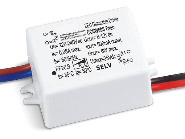 KGP CC6W350 Triac LEDdriver 350mA 4,6-7,3W dimbaar met bedrading