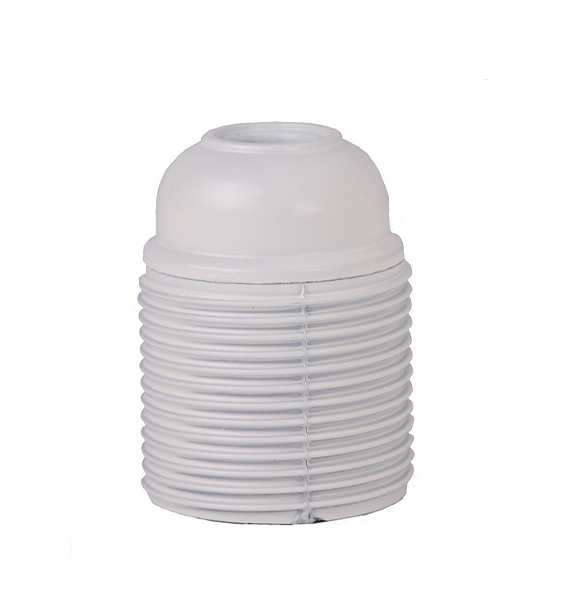 Lamphouder E27 M10x1 bakeliet met buitendraad wit