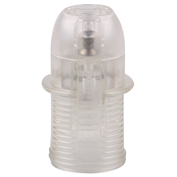 Lamphouder E14 M10x1 snelmontage (click in) met buitendraad compleet met kap transparant