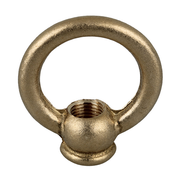 Ringnippel 37mm M10x1 doorlopend gat messing ruw