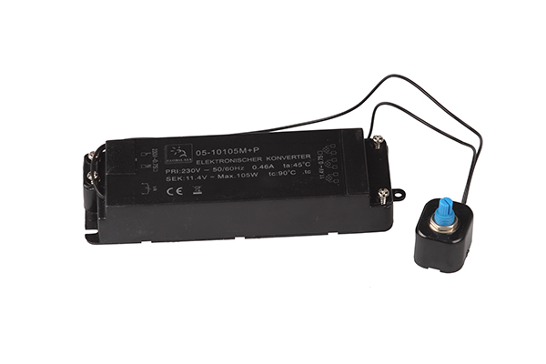 Global Lux elektronische halogeen transformator 12V 35-105W langwerpig met potentiometer