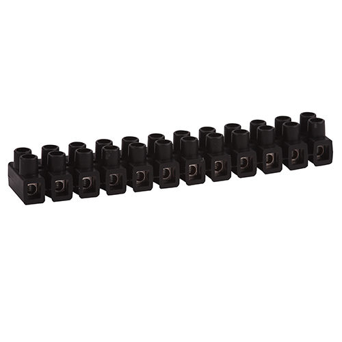 Kaiser kroonsteenstrip 12 voudig 2,5mm2 duroplast zwart