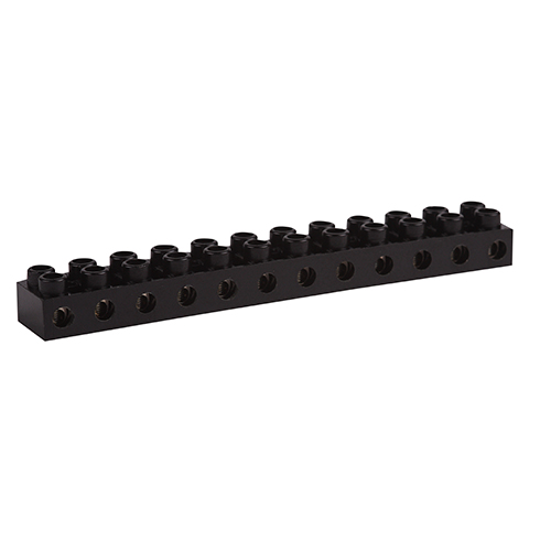 Kaiser kroonsteenstrip 12 voudig 6mm2 duroplast zwart