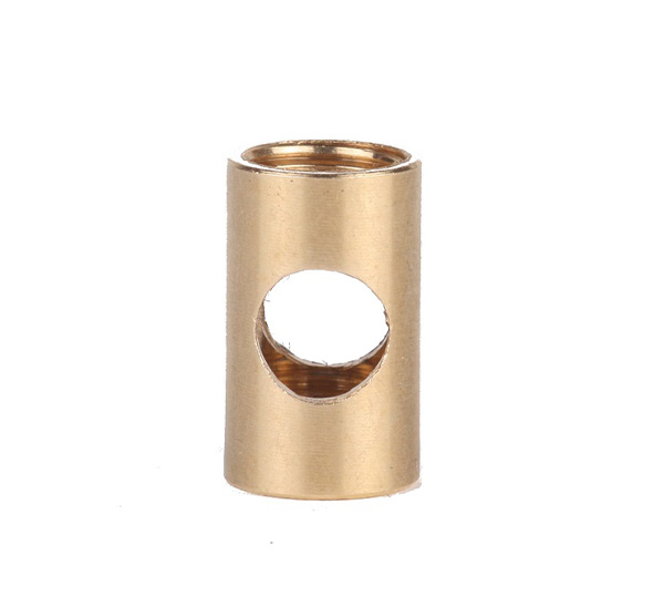 Mof M10x1 binnen/binnen 12x20mm 2 x gat messing