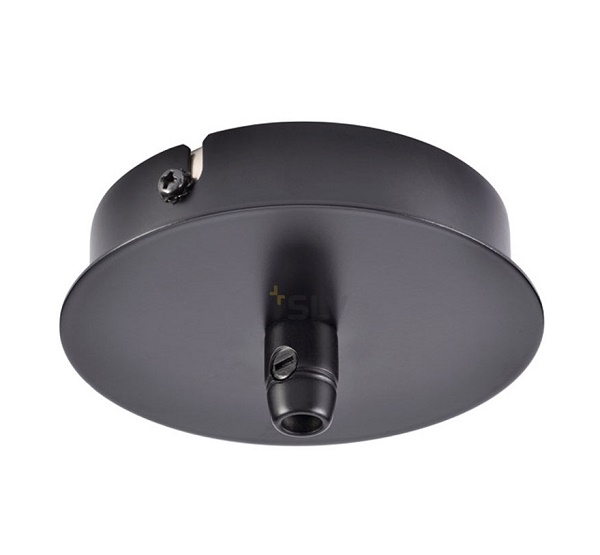 SLV 132600 Fitu plafondplaat rond met trekontlasting zwart