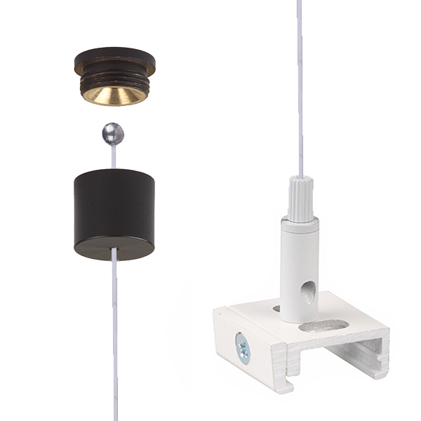 FL set TC 201NG wi/wi plaf.bus zw voor Nordic Global 3f 1,5mm wit 3,0m