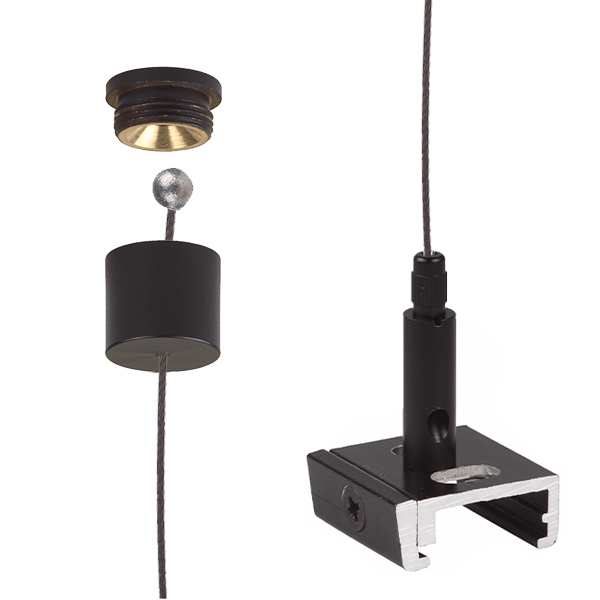FL set TC 201NG zw/zw plaf.bus zw voor Nordic Global 3f 1,5mm zw 1,25m