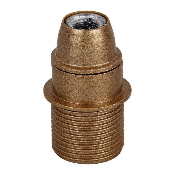 Arditi 043597 lamphouder E14 M10x1 TPL thermoplast gelakt (bakeliet uitstraling) met flens en buitendraad goud