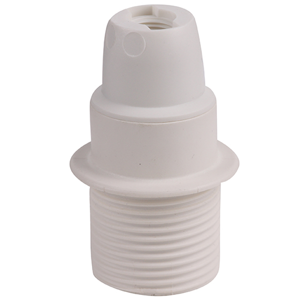 Vossloh Schwabe lamphouder E14 thermoplastisch kunststof M10x1 flens halfhoog wit

