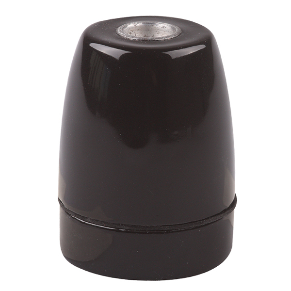 Firstlight lamphouder E27 M10x1 porselein zwart met rubber ring