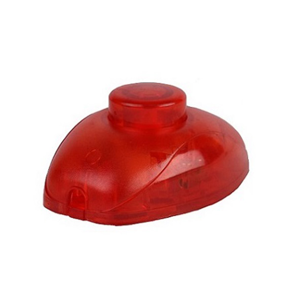 Vloerschakelaar ovaal 1 polig 2A rood transparant
