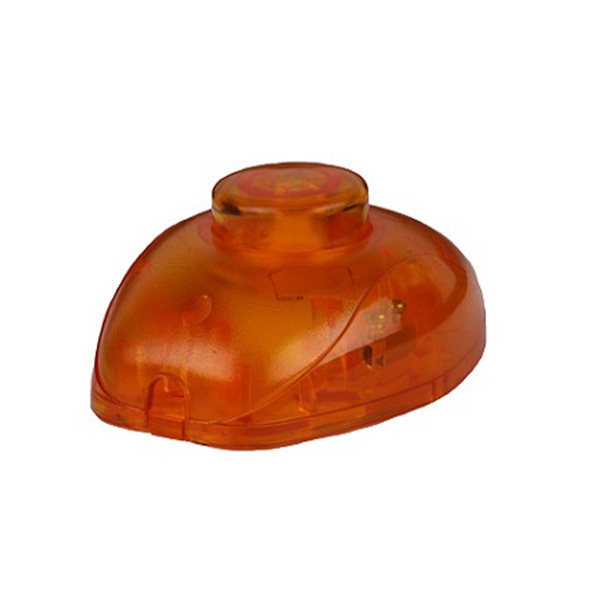 Vloerschakelaar ovaal 1 polig 2A oranje transparant
