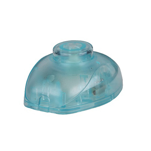 Vloerschakelaar ovaal 1 polig 2A blauw transparant
