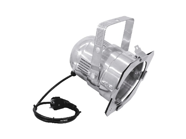 Eurolite PAR38 kort chroom  E27 85W snoer 30 cm + stekker met filterframe