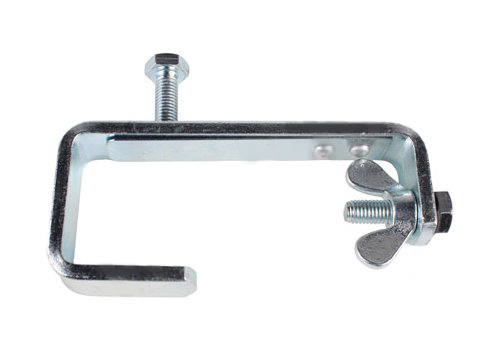 Trussklem G-haak 50mm met veer, bout, vleugelmoer zilver