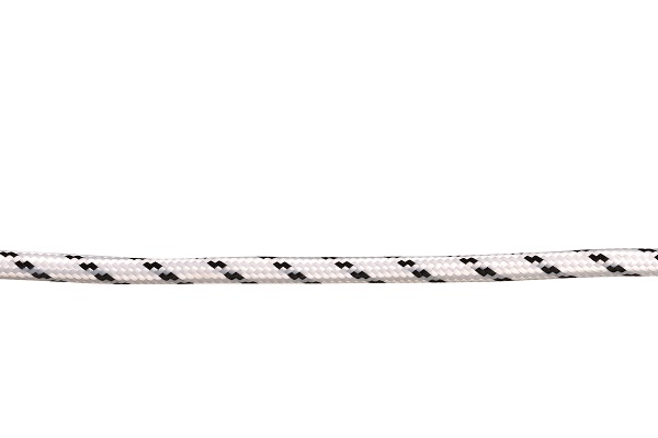 FL stofkabel 2x0,75mm2 per meter wit zwart gestreept stip smal dicht op elkaar