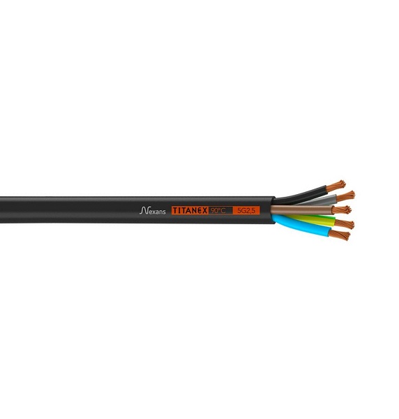 Nexans Titanex 90°C Eca neopreen kabel H07RN-F 5x2,5mm2 per 100m