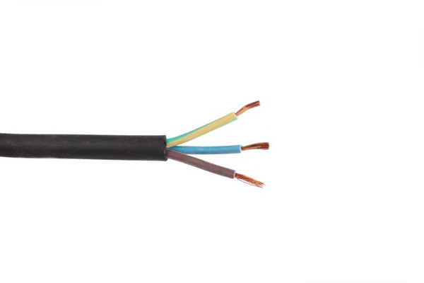 VMvL H05VV-F 3x0,75mm2 rond zwart per rol 100m