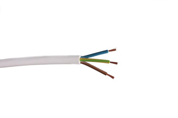 VMvL H05VV-F 3x2,5mm2 rond wit per rol 100m