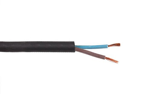 VMvL H05VV-F 2x2,5mm2 rond zwart per rol 100m