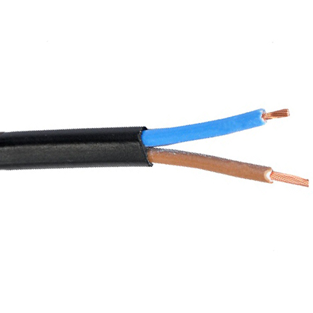 Salcavi VMvS H03VVH2-F 2x0,75mm2 plat (ovaal) zwart per rol 100m