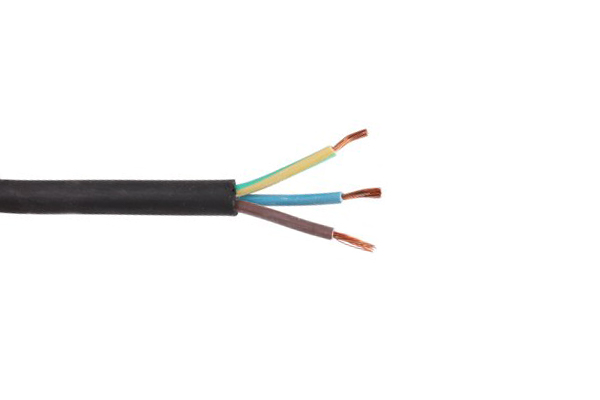 VMvS H03VV-F 3x0,75mm2 rond zwart per rol 100m
