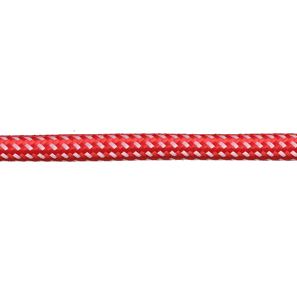 FL stofkabel 2x0,75mm2 mat rood met witte stippen