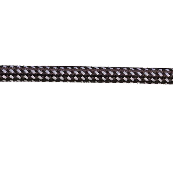 FL stofkabel 2x0,75mm2 mat zwart met witte stippen