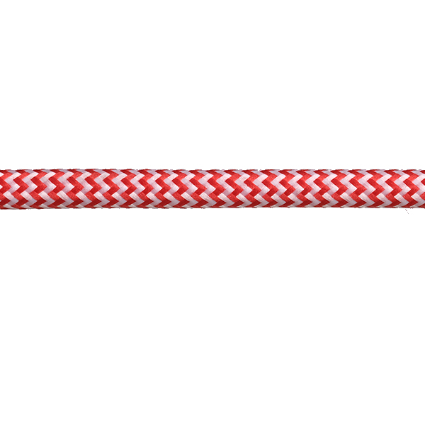 FL stofkabel 2x0,75mm2 mat zigzag per meter wit rood