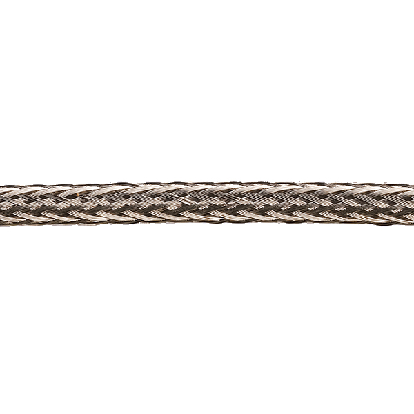 Kabel 2x0,75mm2 per meter met decoratieve metaalkleurige mantel grof geweven en transparante binnenkabel