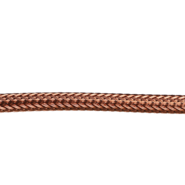 Kabel 3x0,75mm2 per meter met decoratieve koperkleurige mantel fijn geweven en zwarte binnenkabel