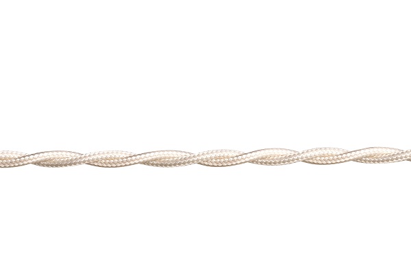 FL stofkabel gedraaid 2x0,75mm2 per meter ivoor